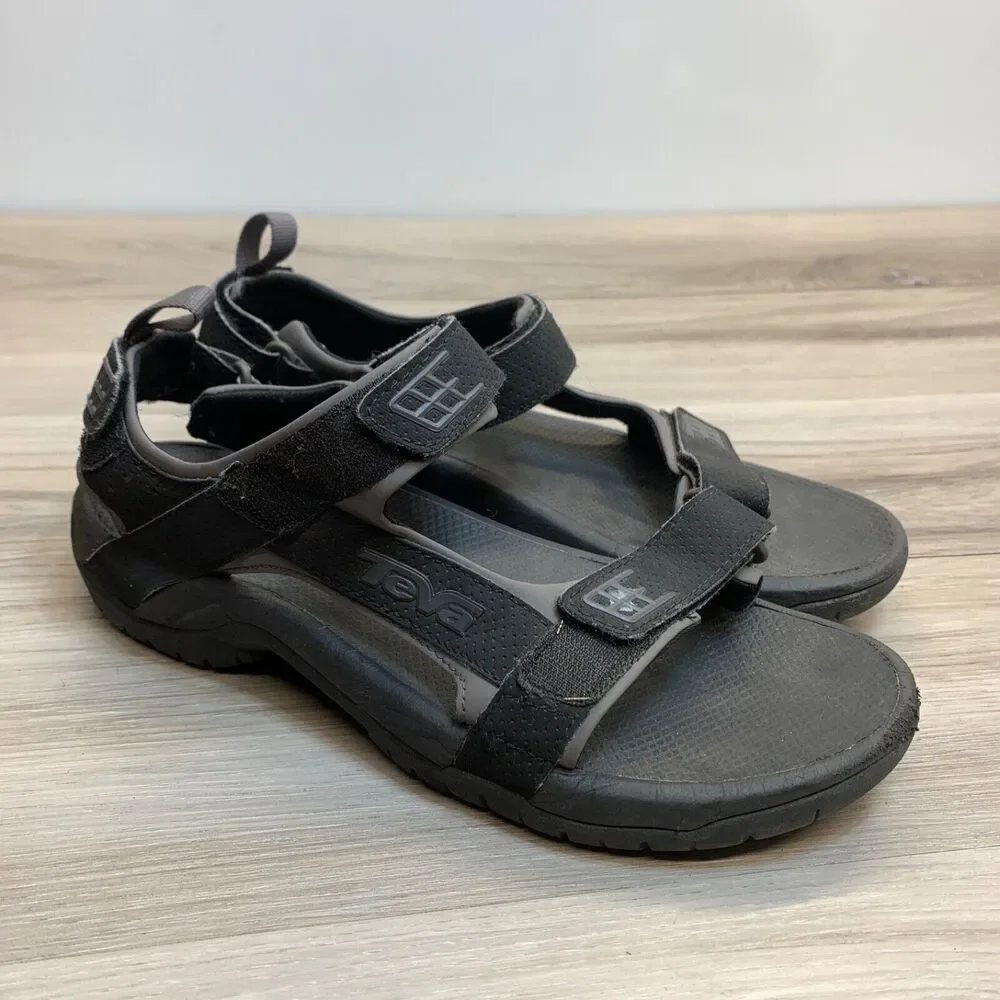 Teva Mens 4289 Outdoor Hiking Hook‎ & loop Sandals Shoes Size 8 Black Minam